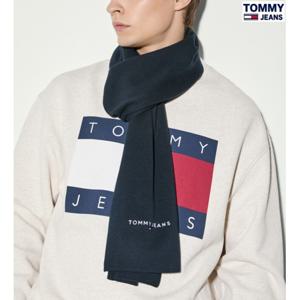 타미진 공용 심플 TOMMY 스몰 레터링 코튼 머플러 T32E7AMF30TMT1-B