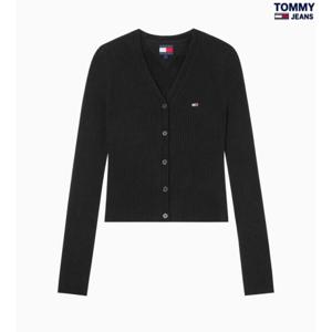 타미진 여성 슬림핏 TOMMY 심플 골지 브이넥 가디건