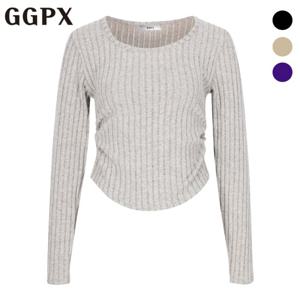 GGPX  라운드넥 사이드 셔링 골지 티셔츠 (GOCTS026F)