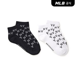 [MLB공식] 모노그램 발목양말 2족세트 NY (Black)