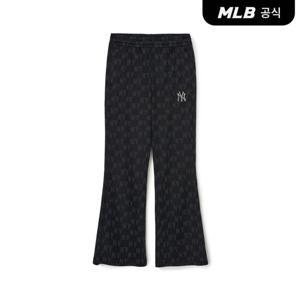 [MLB공식] 여성 클래식 모노그램 자카드 담보루 플레어 팬츠 NY(Bk)