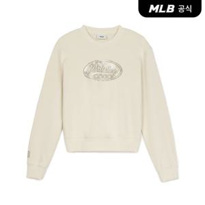 [MLB공식] 여성 빈티지 서클 모노그램 크롭 맨투맨 BOS (Mg.Cream)