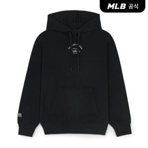 [MLB공식] 베이직 레터링로고 오버핏 후드티 NY (Black)