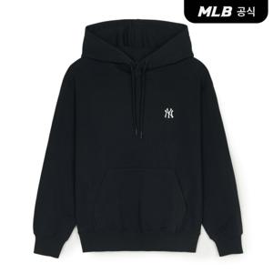 [MLB공식] 베이직 스몰로고 오버핏 후드티 NY (Black)