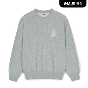 [MLB공식] 베이직 등판 빅로고 오버핏 맨투맨 BOS (Melange Grey)