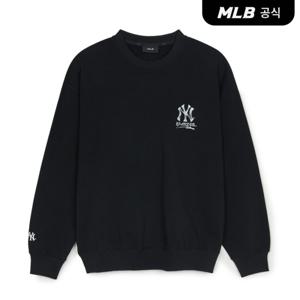 [MLB공식] 베이직 등판 빅로고 오버핏 맨투맨 NY (Black)