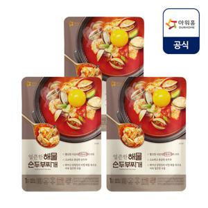 아워홈 얼큰한 해물 순두부 찌개 400gX3개