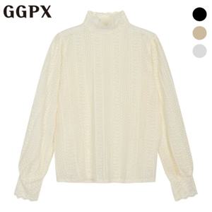 GGPX  피치기모 윈터 시스루 레이스 블라우스 (GOCSH002F)