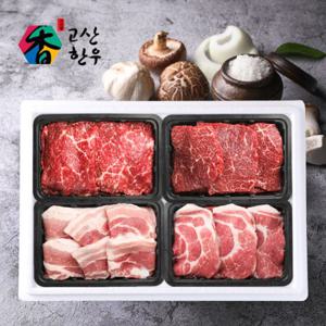 [고산농협] 한우/한돈혼합세트2호(1.6kg)/한우불고기400g+한우국거리400g+삼겹살400g+목살400g