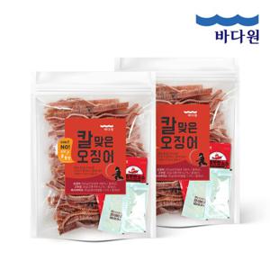 [바다원]칼맞은 오징어 1봉 +1봉 (10~14미) 소스 2종 x 4