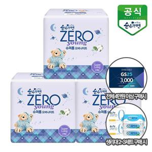 순수한면 생리대 제로 영 슈퍼롱 오버 8P x 3팩