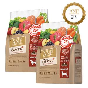 [선착순 50개 원플원] ANF 식스프리플러스 인도어 독 소고기&연어 1.6kg +(F)