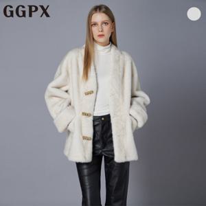 GGPX  노카라 V넥 토글 페이크 퍼 자켓 (GOCJK028F)