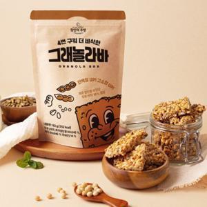 [김대석장인]4번 구워 더 바삭한 8곡 그래놀라바 92g X 3봉(총 30개입) 두부 16% 과자