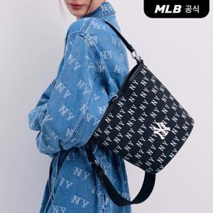 [MLB공식] 클래식 모노그램 자카드 버킷백 NY (Black)