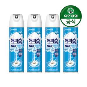 [유한양행]해피홈 모기약 수성 에어로솔 무향 500mL 4개