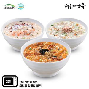 [서울마님죽]엄마의맛! 든든한죽 3종세트/총9팩(낙지김치죽3팩,해물죽3팩,참치죽3팩)