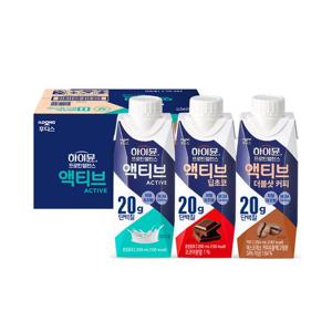 하이뮨 프로틴 밸런스 액티브 3종 250mlx18입 (밀크/딥초코/더블샷커피)