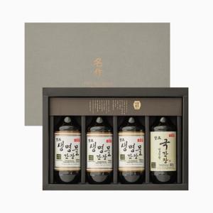 [신앙촌] 양조간장 선물세트 명작 5호 (생명물간장 500mL×3 국간장 500mL×1)