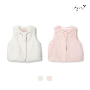 [페리미츠]자수 FUR VEST. 여아 털조끼 P2441V058