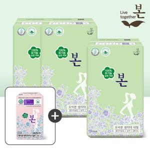 유기농본 생리대 대형 24P 3팩+라이너 1팩