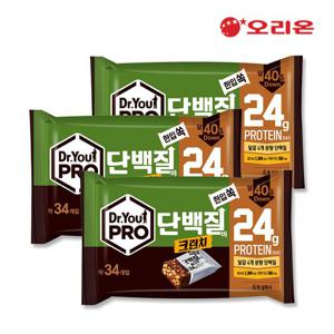 오리온 닥터유 프로 단백질바 크런치 한입쏙 ( 약34개입, 총420g) x 3개