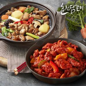 [춘천닭갈비]국내산 닭으로 만든 순살 춘천닭갈비 1kg+안동식 순살찜닭 1kg