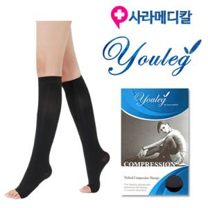 남자의료용압박스타킹 유레그 1330 블랙 무릎형 발트임 고강압(압력30~40mmHg)