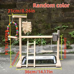 TEMU 루온펠스, 버지, 코카티엘, 코뉴어, 파라킷, 러브버드를 위한 천연 나무 새 놀이터 앵무새 막대기 플레이스탠드 체육관 플레이펜 퍼치 사다리 그네 플랫폼 새 운동 장난감