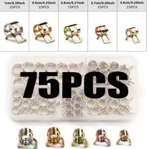 TEMU 75PCS 금속 스냅 그립 클램프 세트, 스프링 클립 호스 클램프 분류, 6-10mm 자동차 연료 오일 물 파이프 튜브 패스너 키트