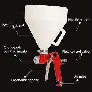TEMU 건식 벽지 페인팅 스프레이어, 1.5 갤런 페인트 텍스처 도구 공기 분출 스프레이 건에 3개의 노즐이 있는 스크루 또는 팝콘 벽을 위한 외부 벽 및 천장용