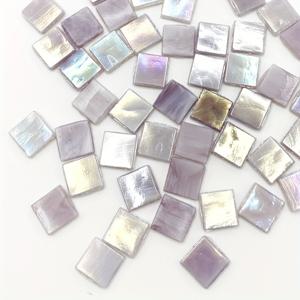 TEMU 60pcs 0.59*0.59인치/15x15mm 라이트 퍼플 모자이크 핫멜트 유리 일루전 아이스 자드 수제 생산 재료 가방 상호 작용 퍼즐 창조적 퍼즐 모델 공예 장식 패치 아트 꽃병 코스터 램프쉐이드 프레임 할로윈 크리스마스 창조적 생산