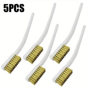 TEMU 5pcs 175mm 황동 와이어 브러시 미니 페인트 녹 제거제 스틸 와이어 브러쉬 산업용 금속 연마 버링 청소 브러시