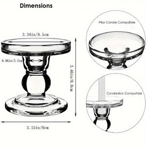 TEMU 1개 투명 유리 캔들 거치대 - 테이블 센터피스, 웨딩 장식 및 디너 파티에 이상적, 우아한 기둥 테이퍼 & 틸라이트 캔들스틱 세트, 디너 테이블 웨딩 파티 홈 데코용
