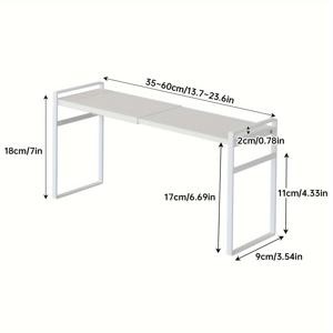 TEMU 확장된 창틀 확장기와 함께하는 다용도 금속 주방 수납 선반 - 파우더 코팅 마감, 가정 및 사무실용 멀티퍼포즈 정리대