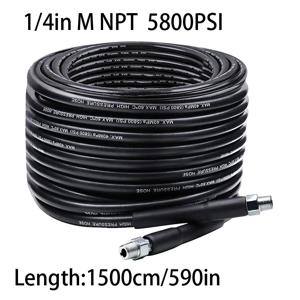 TEMU 압력 와셔 100FT, 5800PSI 드레인 클리너 호스, 1/4인치 NPT용 1pc 하수도 제터 키트