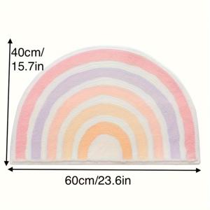 TEMU 1개 레인보우 미끄럼 방지 매트, 흡수성, 부드럽고 안전함 욕실/입구 장식, 홈 장식 바닥 깔개, 목욕용 러그