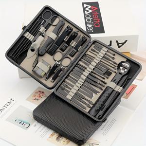 TEMU 36-Piece Black and Gray Nail Care Kit: 무향, 배터리 없음, 도구 및 액세서리 포함