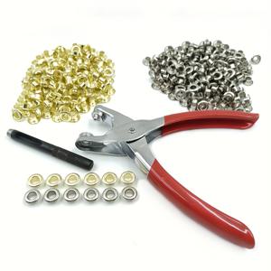 TEMU 6mm 아이렛, 와셔, 펀치 도구가 포함된 400개 골드 & 실버 그로멧 키트 - DIY 인조 가죽, 벨트, 패브릭 공예용 휴대용 핸드 프레스, 골드, 타프 홀 펀치, 리벳 프레스 플라이어 크림퍼