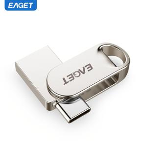 TEMU 1pc EAGET 360° 회전식 USB 2.0 플래시 드라이브, 듀얼 USB 타입-C/USB-A, 고속 데이터 전송, 주석 합금 펜 드라이브, 아이폰 16/15, 스마트폰, 태블릿, PC와 호환 가능, 8GB/16GB/32GB/64GB 옵션