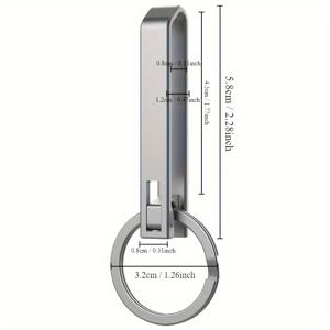 TEMU YORA 티타늄 합금 열쇠고리: 자석 스테인레스 스틸 벨트/ 캐주얼 바지/ 버클 열쇠고리, 안전한 부착을 위한 슬랜트 삽입 및 사다리꼴 디자인