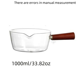 TEMU 1개 내열 유리 수프 냄비, 나무 손잡이 - 고급 보로실리케이트, 우유 및 국수에 완벽 - 주방 필수품