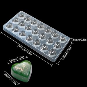 TEMU 1개 3D 하트 모양 초콜릿 몰드 - 가벼우며, 쉽게 분리되는 DIY 베이킹 도구, 데이 및 기타용 - 무연 PET 소재, 플라스틱, 사탕 만들기, 얇음