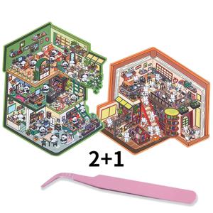 TEMU 3D 판타지 세계 미니어처 장면 스티커 세트 - 창의적인 DIY 콜라주 키트, 다색, 종이 재질, 사계절 크래프팅 용품 - 재사용 가능한 PVC 스티커 디자인