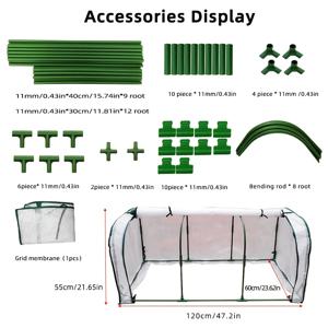TEMU 정원 온실 키트, 튼튼한 금속 및 플라스틱 프레임, 얼음 보호 커버, 지퍼 스타일 보온舍, 수кул렌트 및 꽃을 위한 겨울 방수 및 따뜻함 유지 텐트