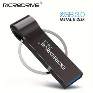 TEMU MICRODRIVE 고속 USB 3.0 플래시 드라이브 - 금속 펜 디자인, 안전한 링 클라스프, PC/노트북/태블릿/모바일 폰 등과 호환 - 128GB, 64GB, 32GB 용량으로 제공|USB|USB