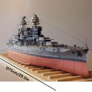 TEMU DIY 1:250 스케일 USS 아리조나 전함 종이 모형 키트 - 해양 테마, 취미가 있는 사람들을 위한 공예 & 퍼즐 프로젝트, 홈 데코