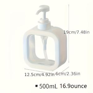 TEMU 1pc 스퀘어 펌프 비누 디스펜서 세트, 투명 플라스틱 재충전 가능 용기, 10/16 온스, 모든 것을 포함한 로션 및 액체 손 소파 병, 욕실, 주방, 식사 공간에 이상적 - 비용 없음, 배터리 없음