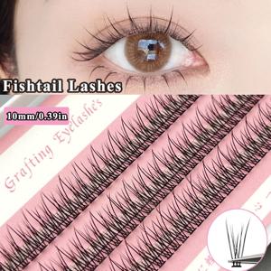 TEMU Mikiwi 120Pcs 9/10/11/12mm 인어 꼬리 Fishtail 클러스터 속눈썹 개별 속눈썹 속눈썹 클러스터 DIY 속눈썹 확장