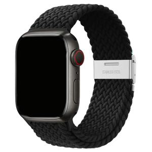 TEMU Apple Watch용 튼튼한 나일론 브레이드 솔로 루프 스트랩 | 방수 및 신축성 있는 스포츠 손목 밴드, 스냅 버튼 클로저 | 시리즈 3/2/1부터 울트라 2까지 호환 | 다양한 색상 제공 | 남녀 모두에게 적합